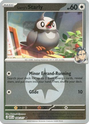 Larry's Starly (Energy Symbol Pattern) (168/null) - Reverse Holofoil [ME Ascended Heroes] - ME: Ascended Heroes - Card Brawlers | Quebec | Canada |
