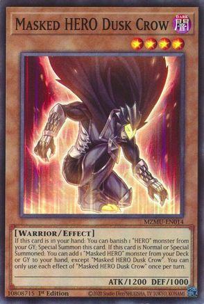 Masked HERO Dusk Crow [MZMU-EN014] Super Rare - Maze of Muertos - Card Brawlers | Quebec | Canada |