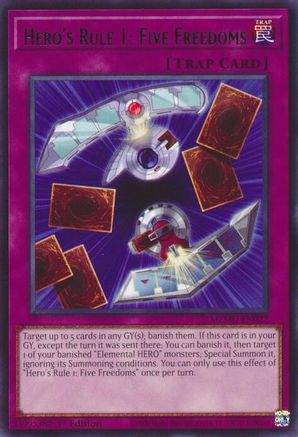 Hero's Rule 1: Five Freedoms [MZMU-EN027] Rare - Maze of Muertos - Card Brawlers | Quebec | Canada |