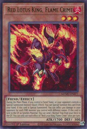 Red Lotus King, Flame Crime [MZMU-EN077] Ultra Rare - Maze of Muertos - Card Brawlers | Quebec | Canada |