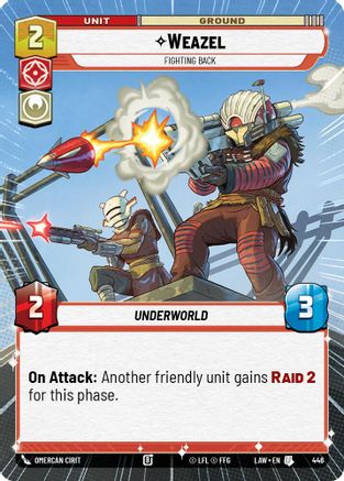 Weazel - Fighting Back (Hyperspace) (495) - A Lawless Time - A Lawless Time - Card Brawlers | Quebec | Canada |