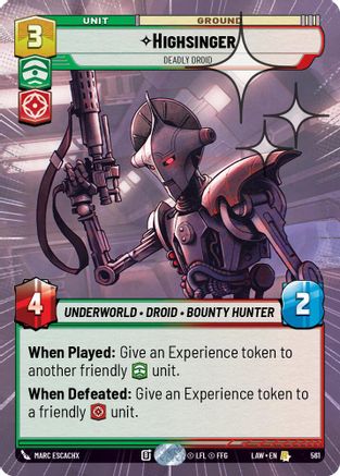 Highsinger - Deadly Droid (Hyperspace Foil) (323) - A Lawless Time Foil - A Lawless Time - Card Brawlers | Quebec | Canada |