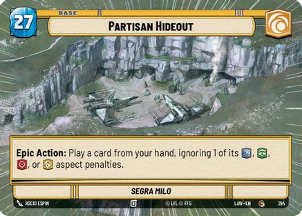 Partisan Hideout // Experience (Hyperspace) (294 // T05) - A Lawless Time - A Lawless Time - Card Brawlers | Quebec | Canada |