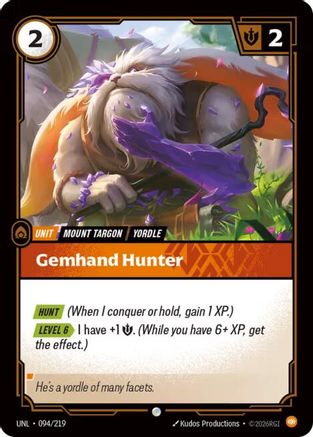 Gemhand Hunter (094/219) - Unleashed - Unleashed - Card Brawlers | Quebec | Canada |