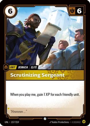Scrutinizing Sergeant (157/219) - Unleashed Foil - Unleashed - Card Brawlers | Quebec | Canada |