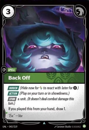 Back Off (042/219) - Unleashed Foil - Unleashed - Card Brawlers | Quebec | Canada |