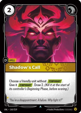 Shadow's Call (165/219) - Unleashed Foil - Unleashed - Card Brawlers | Quebec | Canada |