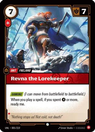Revna the Lorekeeper (005/219) - Unleashed - Unleashed - Card Brawlers | Quebec | Canada |