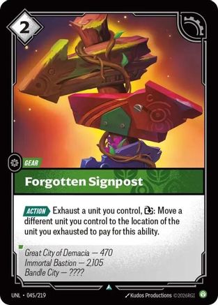 Forgotten Signpost (045/219) - Unleashed Foil - Unleashed - Card Brawlers | Quebec | Canada |