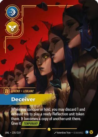 LeBlanc - Deceiver (Overnumbered) (235/219) - Unleashed Foil - Unleashed - Card Brawlers | Quebec | Canada |