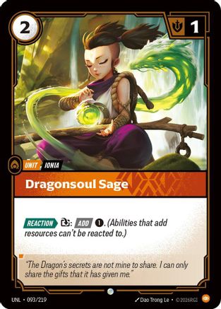 Dragonsoul Sage (093/219) - Unleashed Foil - Unleashed - Card Brawlers | Quebec | Canada |