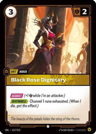 Black Rose Dignitary (152/219) - Unleashed Foil - Unleashed - Card Brawlers | Quebec | Canada |