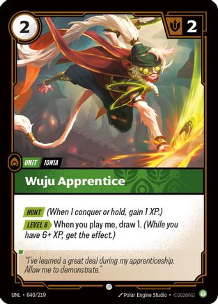 Wuju Apprentice (040/219) - Unleashed - Unleashed - Card Brawlers | Quebec | Canada |