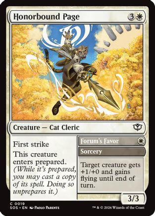 Honorbound Page (SOS-019) - Secrets of Strixhaven Foil - Secrets of Strixhaven - Card Brawlers | Quebec | Canada |