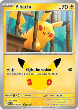 Pikachu (036/128/128) - Holofoil [ME 30th Celebration]