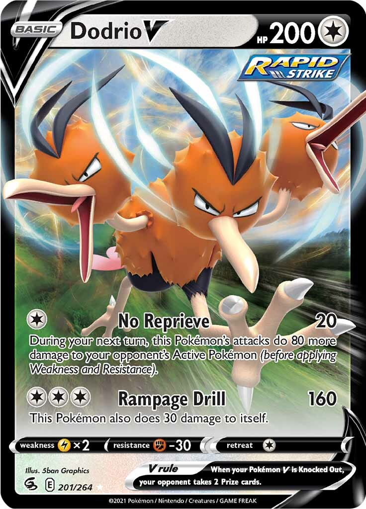 Dodrio V (201/264) [Sword & Shield: Fusion Strike] - Pokémon - Card Brawlers | Quebec | Canada |