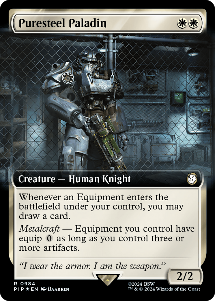 Puresteel Paladin (Extended Art) (Surge Foil) [Fallout] - Magic: The Gathering - Card Brawlers | Quebec | Canada |