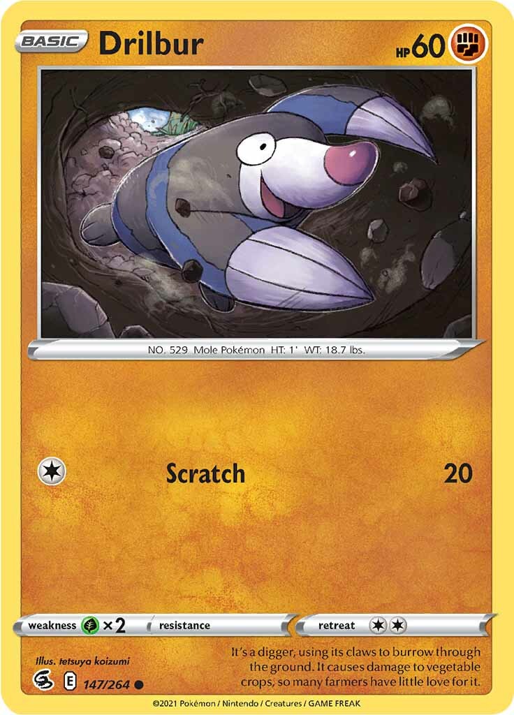 Drilbur (147/264) [Sword & Shield: Fusion Strike] - Pokémon - Card Brawlers | Quebec | Canada |