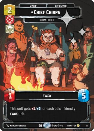 Chief Chirpa - Defiant Elder (Foil) (33) - Homeworlds Weekly Play Promos Foil
