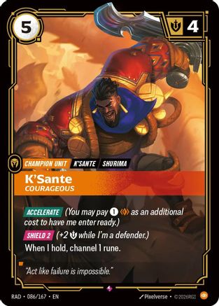 K'Sante, Courageous (086/167) - Radiance Foil