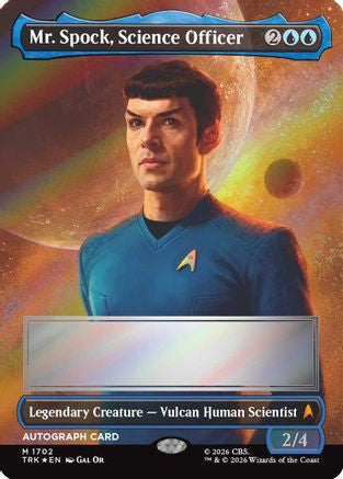 Mr. Spock, Science Officer (Borderless) (Signed) (TRK-1702) - Star Trek Foil