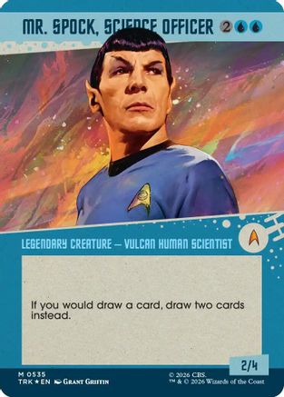 Mr. Spock, Science Officer (Borderless) (Surge Foil) (TRK-535) - Star Trek Foil