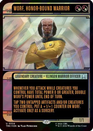 Worf, Honor-Bound Warrior (Showcase) (0524) (Surge Foil) (TRK-524) - Star Trek Foil