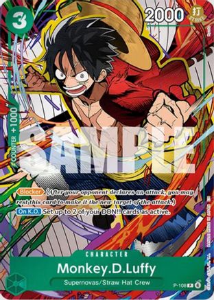 Monkey.D.Luffy (P-108) (Mini Case Set Vol. 3 Ryuda Artwork) (P-108) - One Piece Promotion Cards Foil - Bandai - One Piece - Card Brawlers | Quebec | Canada |