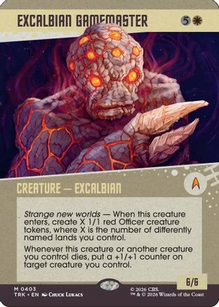 Excalbian Gamemaster (Showcase) (TRK-403) - Star Trek Foil - Wizards of the Coast - Card Brawlers | Quebec | Canada |