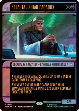 Sela, Tal Shiar Paradox (Showcase) (Surge Foil) (TRK-513) - Star Trek Foil - Wizards of the Coast - Card Brawlers | Quebec | Canada |