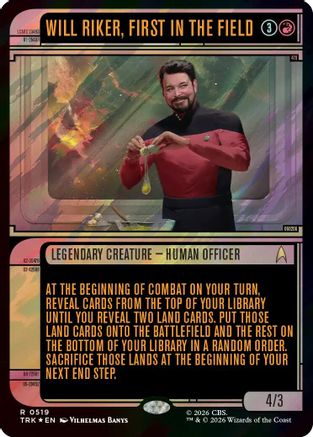 Will Riker, First in the Field (Showcase) (Surge Foil) (TRK-519) - Star Trek Foil - Wizards of the Coast - Card Brawlers | Quebec | Canada |