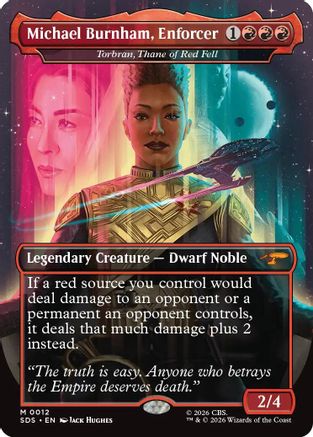 Michael Burnham, Enforcer - Torbran, Thane of Red Fell (Borderless) (SDS-012) - Star Trek: Stardates Foil - Wizards of the Coast - Card Brawlers | Quebec | Canada |
