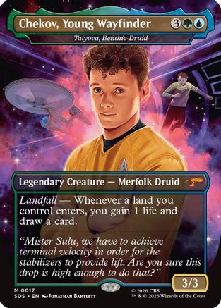 Chekov, Young Wayfinder - Tatyova, Benthic Druid (Borderless) (SDS-017) - Star Trek: Stardates - Wizards of the Coast - Card Brawlers | Quebec | Canada |