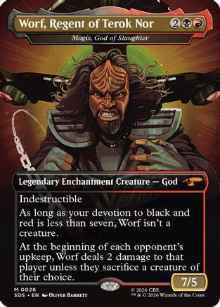 Worf, Regent of Terok Nor - Mogis, God of Slaughter (Borderless) (SDS-026) - Star Trek: Stardates Foil - Wizards of the Coast - Card Brawlers | Quebec | Canada |