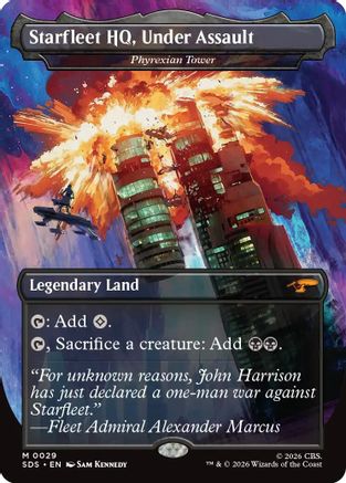 Starfleet HQ, Under Assault - Phyrexian Tower (Borderless) (SDS-029) - Star Trek: Stardates Foil - Wizards of the Coast - Card Brawlers | Quebec | Canada |