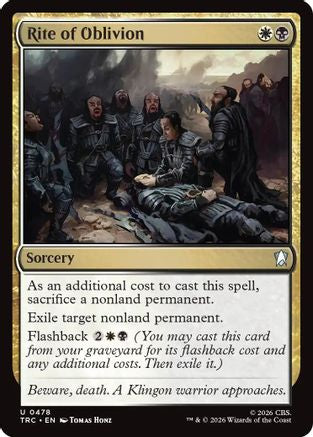 Rite of Oblivion (TRC-478) - Commander: Star Trek - Wizards of the Coast - Card Brawlers | Quebec | Canada |