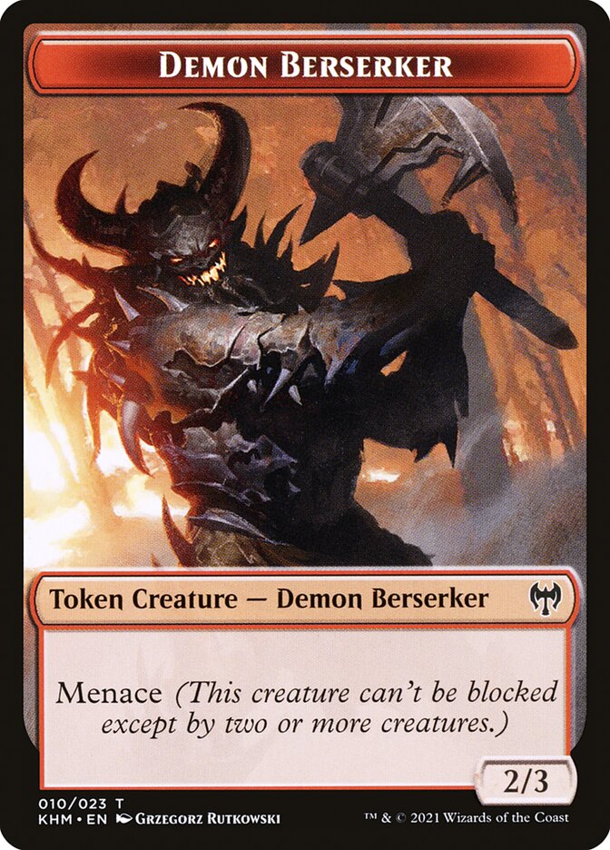 Human Warrior // Demon Berserker Double-Sided Token [Kaldheim Tokens] - Magic: The Gathering - Card Brawlers | Quebec | Canada |