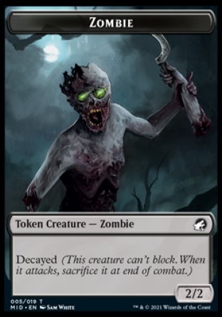 Zombie Token (005) [Innistrad: Midnight Hunt Tokens] - Magic: The Gathering - Card Brawlers | Quebec | Canada |