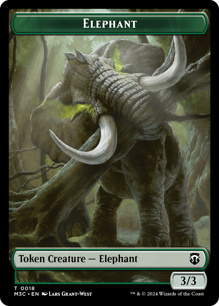 Zombie (Ripple Foil) // Elephant Double-Sided Token [Modern Horizons 3 Commander Tokens] - Magic: The Gathering - Card Brawlers | Quebec | Canada |