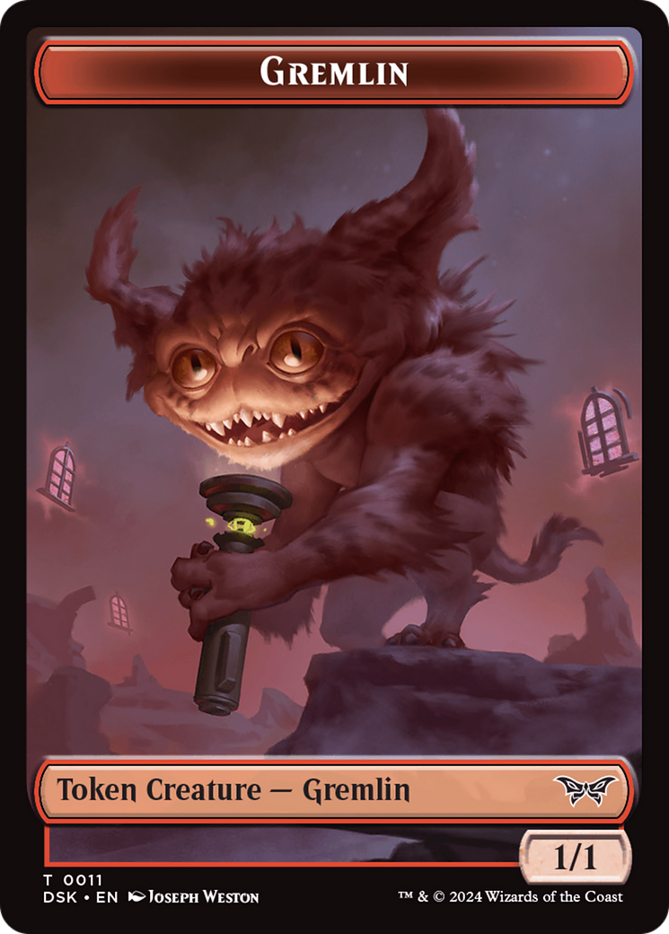 Emblem - Kaito, Bane of Nightmares // Gremlin Double-Sided Token [Duskmourn: House of Horror Tokens] - Magic: The Gathering - Card Brawlers | Quebec | Canada |