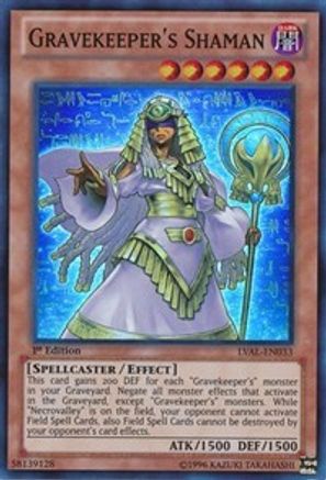 Gravekeeper's Shaman [LVAL-EN033] Super Rare - Yu-Gi-Oh! - Card Brawlers | Quebec | Canada |