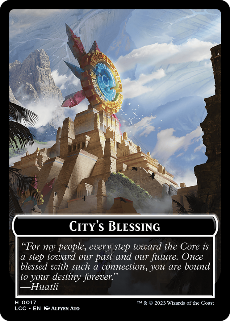 City's Blessing // Dinosaur Double-Sided Token [The Lost Caverns of Ixalan Commander Tokens] - Magic: The Gathering - Card Brawlers | Quebec | Canada |