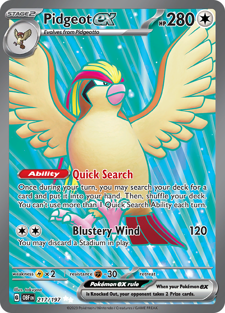 Pidgeot ex (217/197) [Scarlet & Violet: Obsidian Flames] - Pokémon - Card Brawlers | Quebec | Canada |