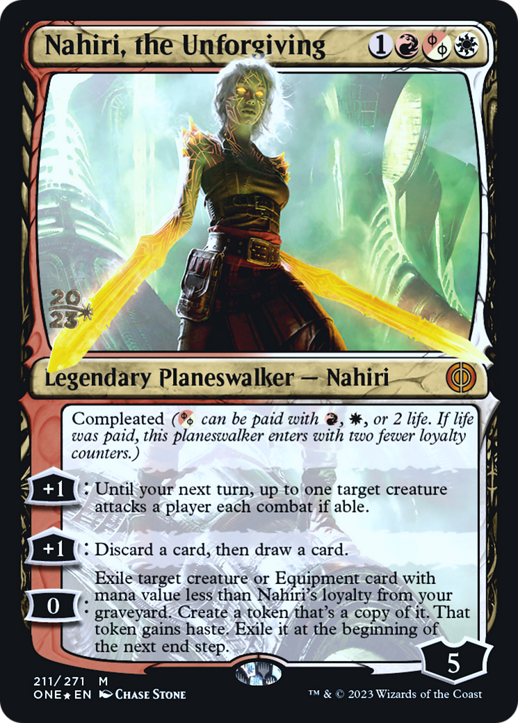 Nahiri, the Unforgiving [Phyrexia: All Will Be One Prerelease Promos] - Magic: The Gathering - Card Brawlers | Quebec | Canada |