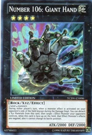 Number 106: Giant Hand [YCSW-EN006] Super Rare - Yu-Gi-Oh! - Card Brawlers | Quebec | Canada |