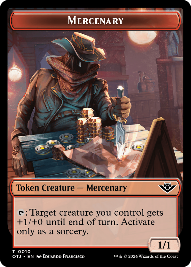 Mercenary // Varmint Double-Sided Token [Outlaws of Thunder Junction Tokens] - Magic: The Gathering - Card Brawlers | Quebec | Canada |