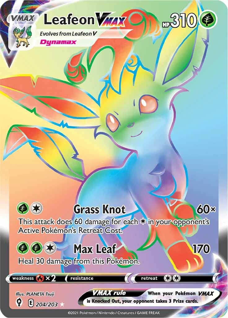 Leafeon VMAX (204/203) [Sword & Shield: Evolving Skies] - Pokémon - Card Brawlers | Quebec | Canada |