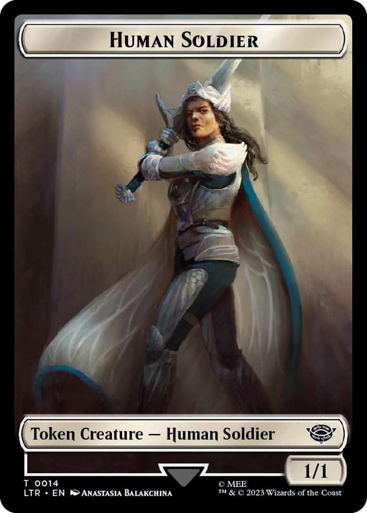 Human Soldier (0014) // Food (0024) Double-Sided Token (Surge Foil) [The Lord of the Rings: Tales of Middle-Earth Tokens] - Magic: The Gathering - Card Brawlers | Quebec | Canada |