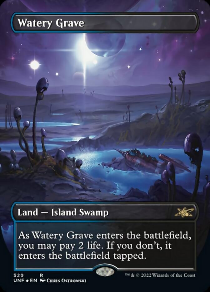 Watery Grave (Borderless) (Galaxy Foil) [Unfinity] - Magic: The Gathering - Card Brawlers | Quebec | Canada |