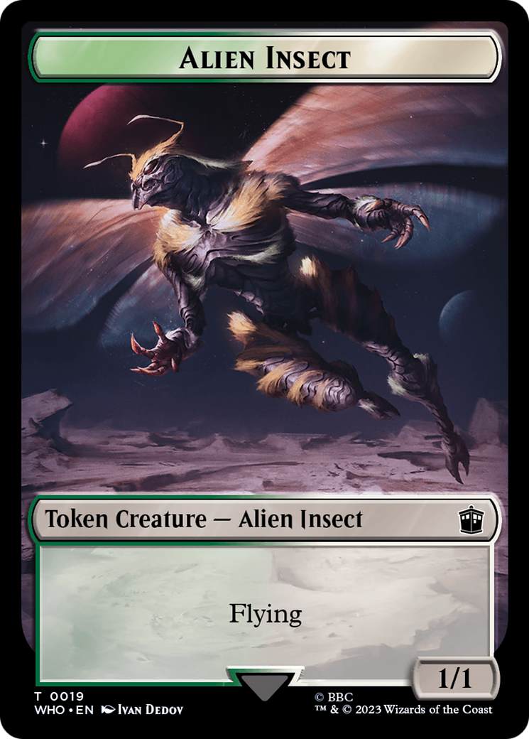 Human (0005) // Alien Insect Double-Sided Token [Doctor Who Tokens] - Magic: The Gathering - Card Brawlers | Quebec | Canada |